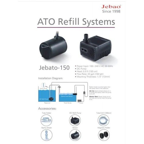 JEBAO ATO REFILL SYSTEMS - JEBAO ATO - 150  ( 3 Month Warranty )