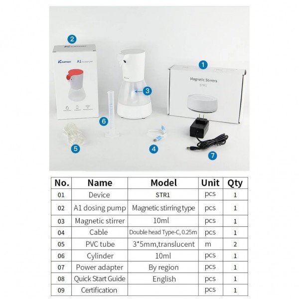 KAMOER DOSING PUMP A1 WITH STR1 MAGNETIC STIRRER