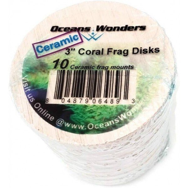 OCEAN WONDERS CERAMIC XXL 3" CORAL FRAG DISK 10PCS