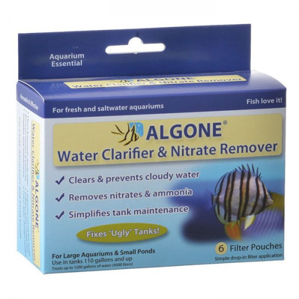 ALGONE AQUARIUM WATER CLARIFIER AND NITRATE REMOVER , LARGE